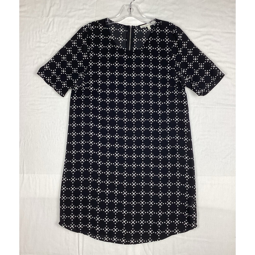 Daniel‎ Rainn Women's Black and White Sheer Dress Size Small Geometric Print